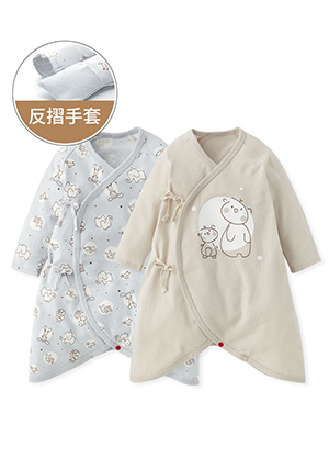 新生兒Q彈棉質蝴蝶衣(2入)-點點動物園

