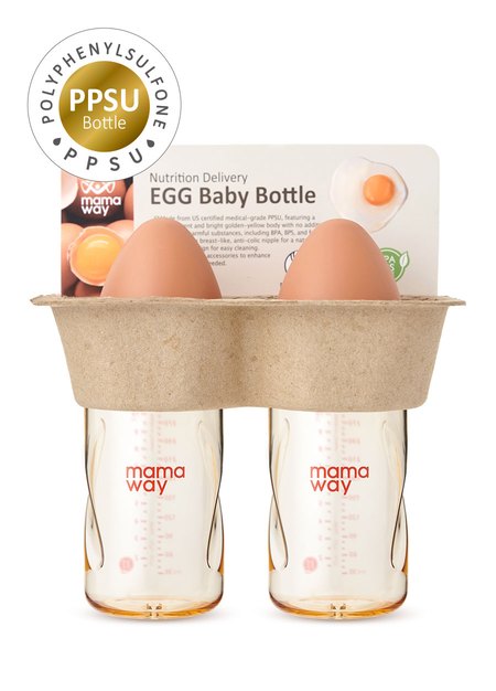 PPSU雞蛋奶瓶300ml (2入)-黃色1