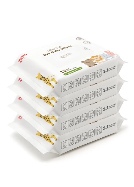 嬰兒超柔乾濕兩用巾-隨身包( 12片×4包 )