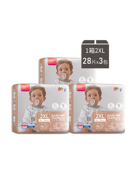 嬰兒尿布/紙尿褲(2XLx28片x3包)-2XL1