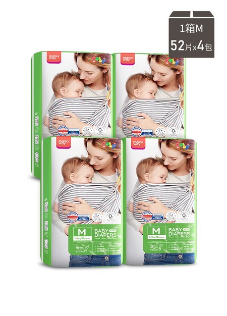 嬰兒尿布/紙尿褲(Mx52片x4包)-M1