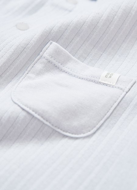 BABY百褶羅紋長袖連身衣-淺灰4