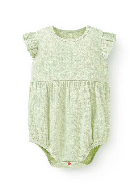 BABY荷葉邊澎澎包屁衣-果綠1