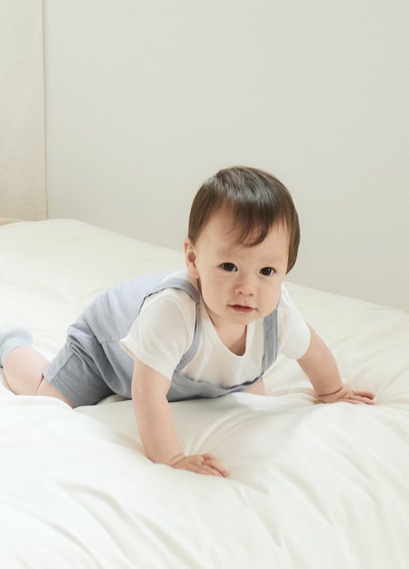 BABY假兩件吊帶連身包屁衣-藍紫3