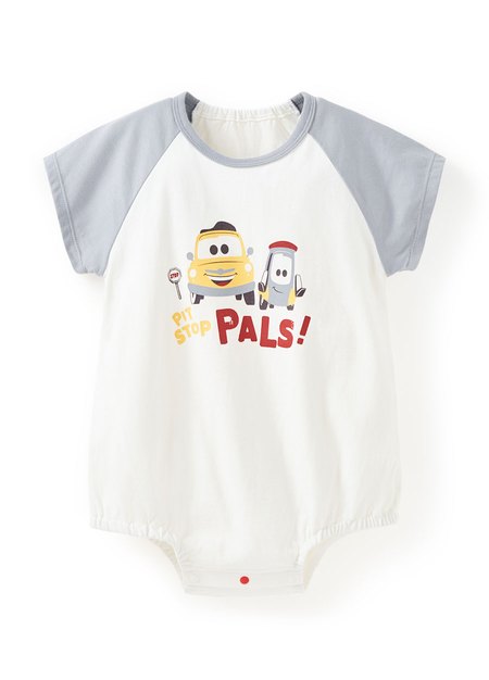 BABY 迪士尼棉質拉克蘭寬鬆包屁衣-汽車總動員-藍紫1