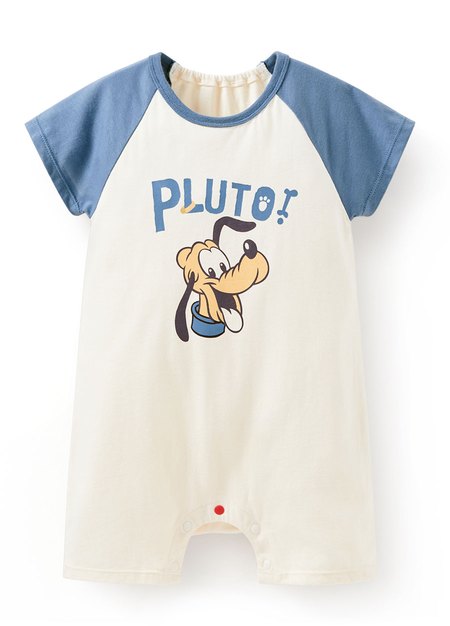 BABY迪士尼棉質拉克蘭連身包屁衣-布魯托-藍色1