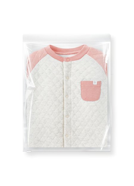 BABY鋪棉長袖連身衣-深粉2