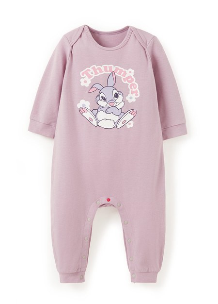 BABY迪士尼蓄熱保溫長袖連身衣-桑普兔-淺紫1