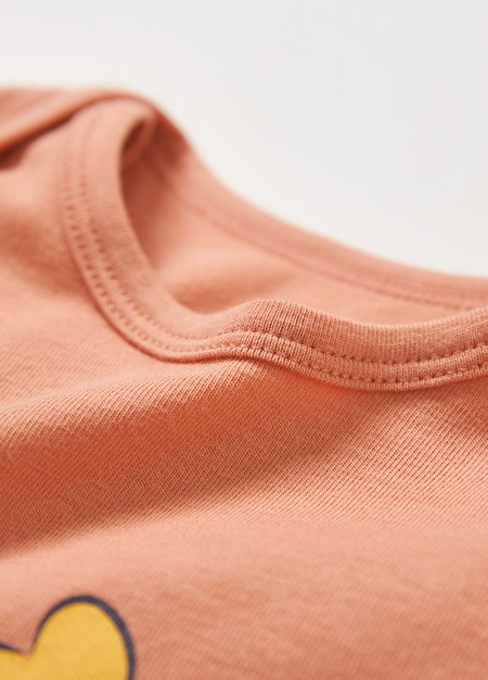 BABY迪士尼蓄熱保溫長袖連身衣-小熊維尼-橘色2