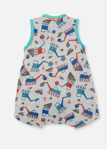 抗菌防踢被(薄款0-24M)拉鍊款-挖土機-淺灰3