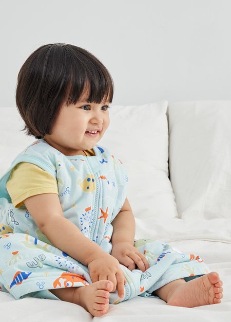 抗菌防踢被(薄款0-24M)拉鍊款-海洋生物-淺藍2