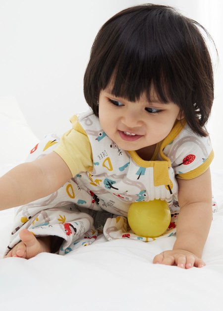 抗菌防踢被(薄款3Y)拉鍊款-森林碰碰車-芥黃3