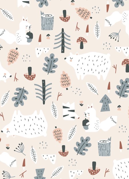 抗菌防踢被(薄款0-24M)拉鍊款-森林家族-粉橘4