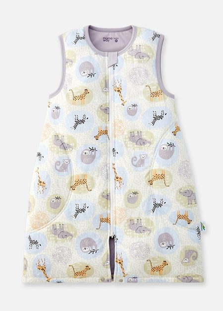 抗菌防踢被(薄款3Y)拉鍊款-動物泡泡-淺綠1