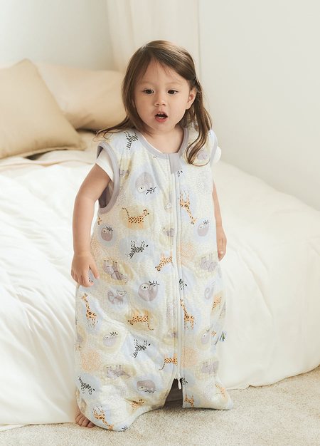 抗菌防踢被(薄款3Y)拉鍊款-動物泡泡-淺綠2