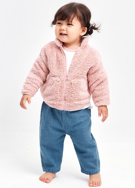BABY刷毛外套-淺粉2