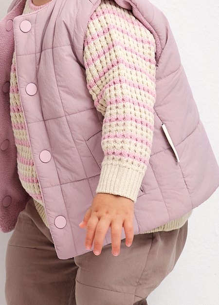 BABY壓紋雙面穿鋪棉背心-淺紫2