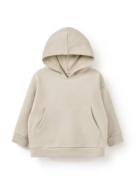 BABY棉質連帽寬鬆上衣-米色1