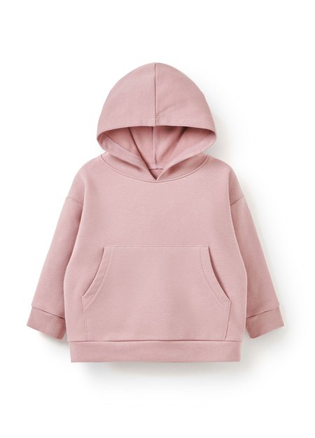 BABY棉質連帽寬鬆上衣-淺粉3