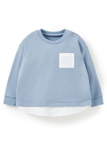 BABY假兩件寬鬆上衣-淺藍4