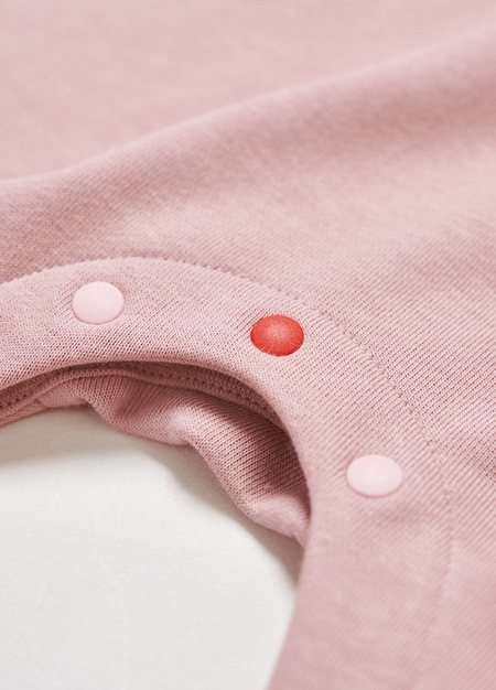 BABY棉質連身吊帶褲-淺粉3