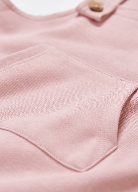 BABY棉質連身吊帶褲-淺粉4