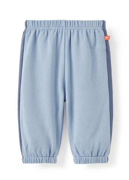 BABY撞色剪接束口褲-淺藍4