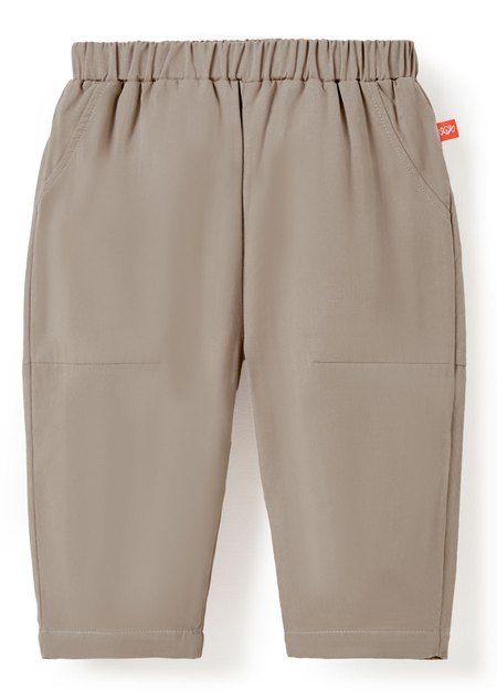 BABY剪接錐形褲-卡其1