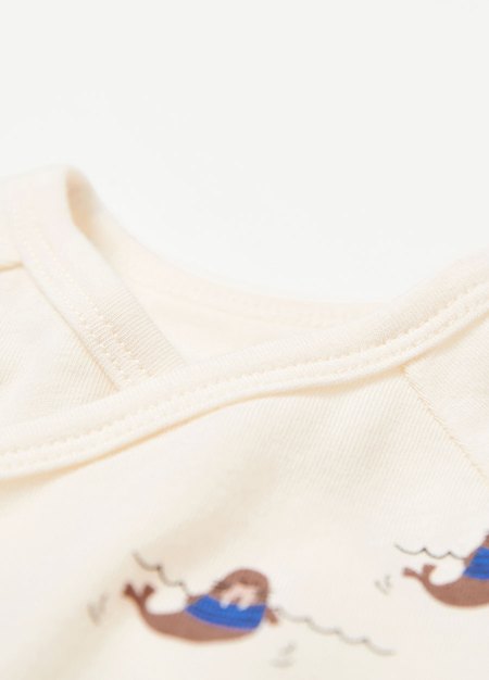 新生兒Q彈棉質蝴蝶衣-海象-米色2