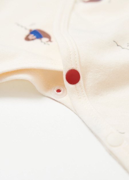 新生兒Q彈棉質蝴蝶衣-海象-米色3