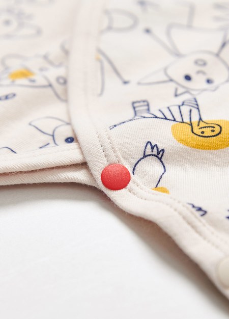 新生兒Q彈棉質蝴蝶衣-童趣線條-黃色3