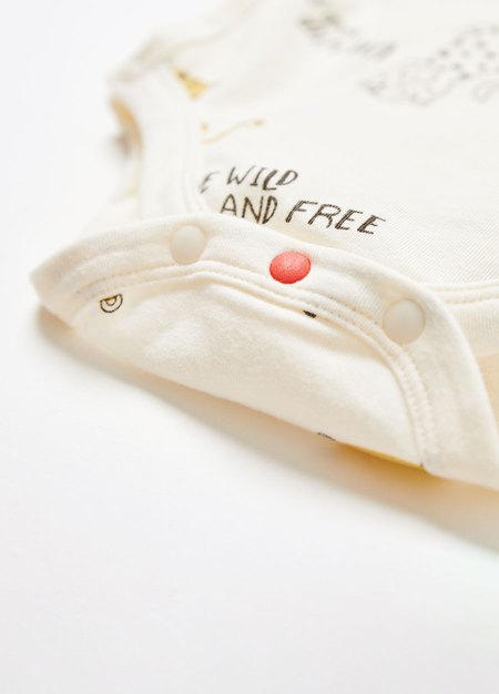 新生兒 Q彈棉質長袖包屁衣-老虎-淺黃2