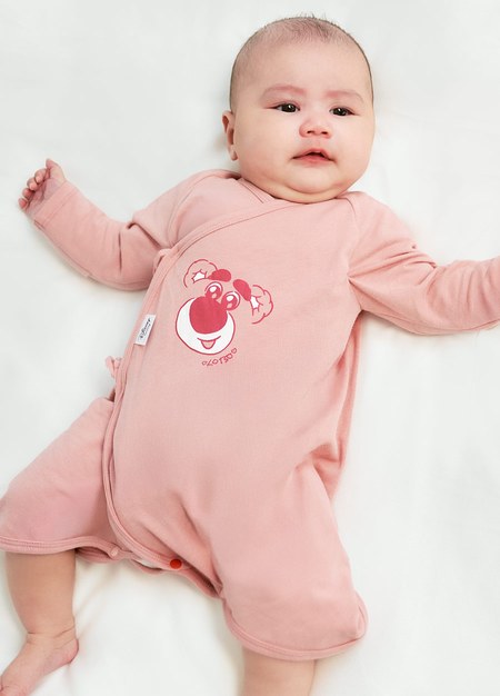新生兒迪士尼蓄熱保溫蝴蝶衣-熊抱哥-深粉4