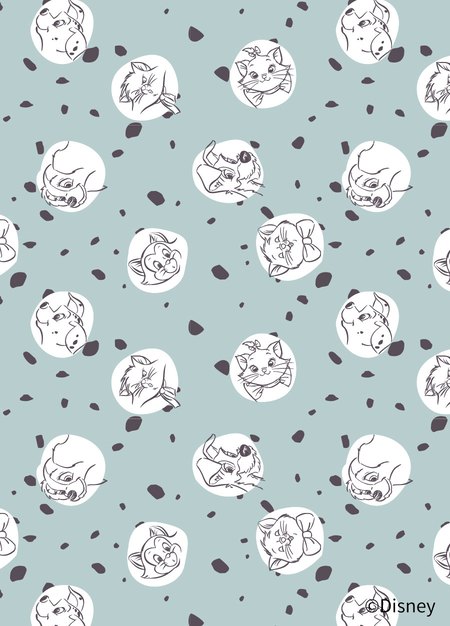 新生兒迪士尼Q彈棉質長袖包屁衣-點點貓狗-藍綠3