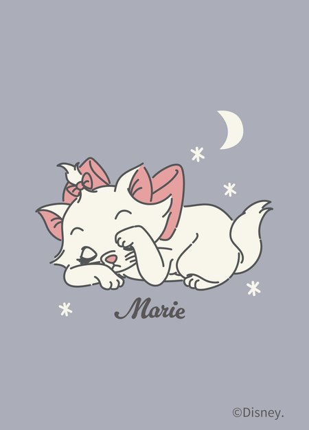 新生兒迪士尼蓄熱保溫長袖包屁衣-瑪麗貓-灰藍4