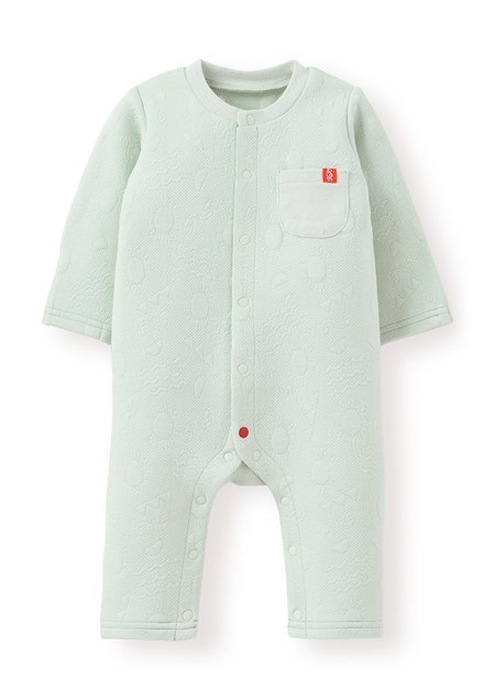新生兒鋪棉長袖連身衣-淺綠2