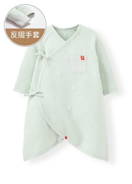新生兒鋪棉蝴蝶衣-淺綠1