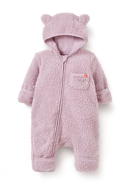 新生兒造型絨毛拉鍊長袖連身衣-淺紫4