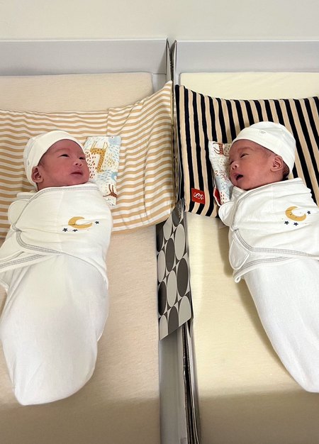 早產兒蠶寶寶包巾(2入)-白3