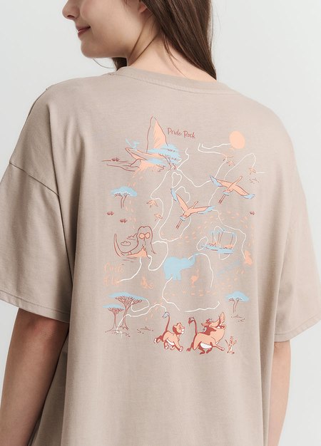 迪士尼獅子王寬鬆孕哺上衣-卡其1