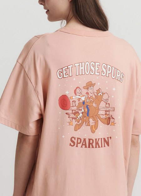 迪士尼玩具總動員孕哺洋裝-粉橘3