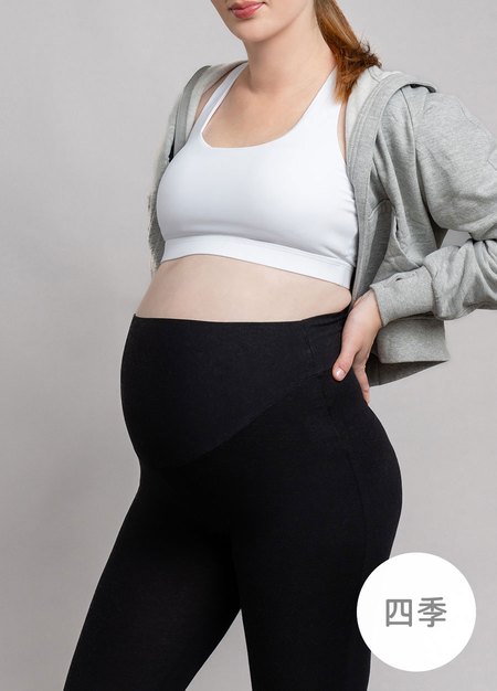 棉質舒適瑜珈孕婦褲-黑色1