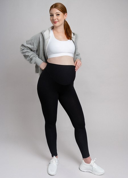 棉質舒適瑜珈孕婦褲-黑色4
