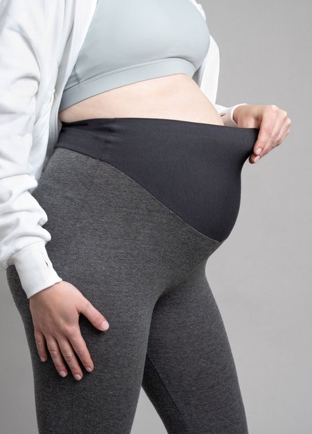 科技羊毛瑜珈孕婦褲-深麻灰3
