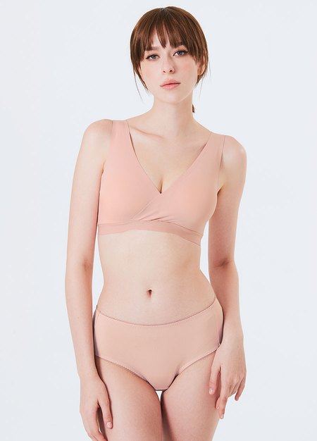 零著感無痕月子內衣-灰粉4