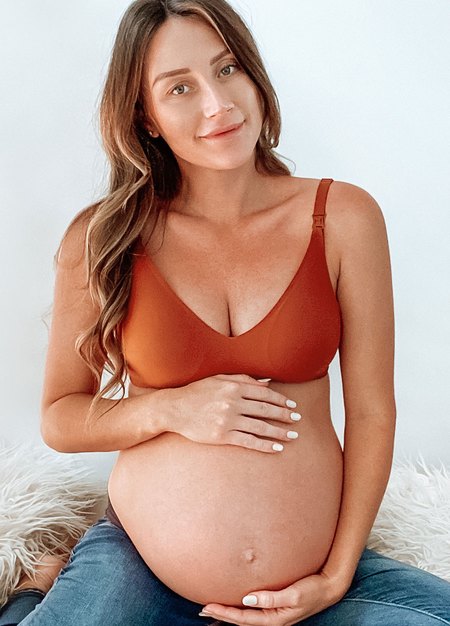 零著感無痕哺乳內衣-深橘3