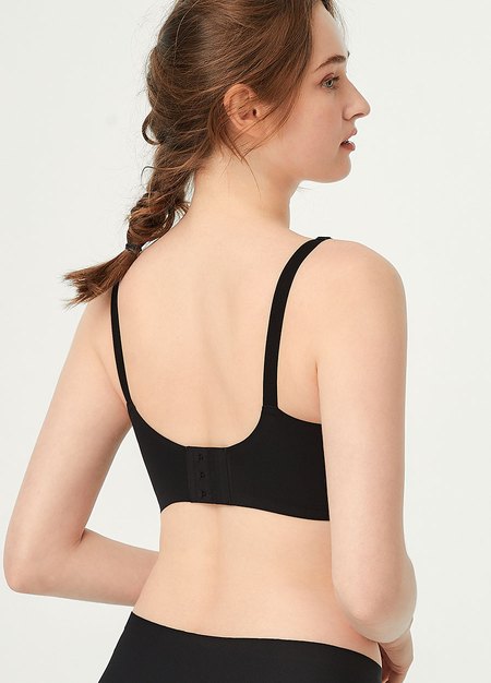 蕾絲零著感哺乳內衣-黑色4