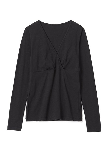 保暖中空紗孕哺衛生衣-黑3