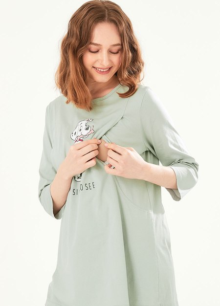 迪士尼101忠狗孕哺居家服組-淺綠2