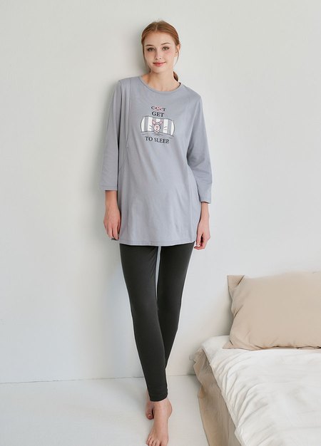 迪士尼維尼小豬孕哺居家服組-藍紫3